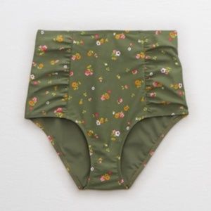 Aerie High-Waisted Rouched Bikini Bottoms